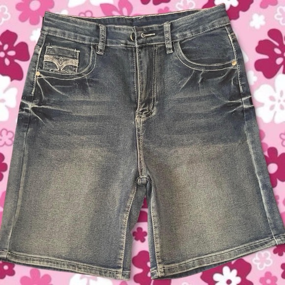 no brand Pants - Y2K Women’s (or Unisex) Washed Blue Denim Shorts